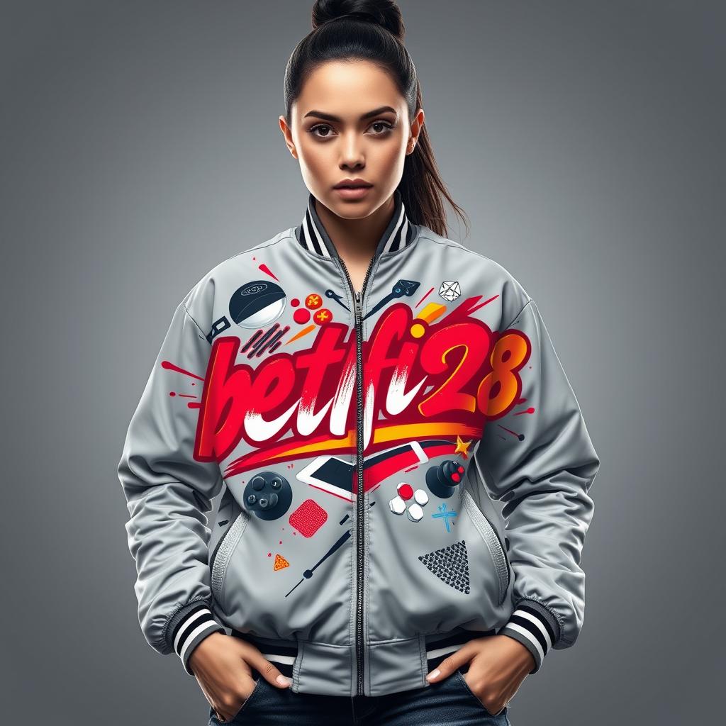 Womens Premium Lightweight Jacket with Gaming-Inspired Graphic Design 'betflik928'